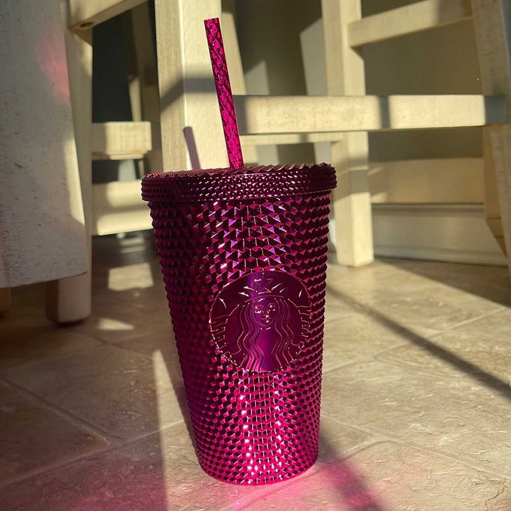 Starbucks Grande pink holiday 2022 studded cup